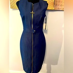 Calvin Klein casual full zipper dress